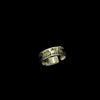 Engraved Open Ring, Antique Silver-Tone Wide Band with English Lettering
