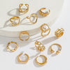 Adjustable Geometric Ring Sets for Women, Zinc Alloy Bands in Gold or Silver Tone, 11-Piece or 12-Piece Options - Product view 4