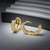 Sparkling Hoop Earrings for Women, Multi-Row Round Design in Gold-Tone or Silver-Tone Finish - Product view 3