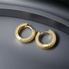 Sparkling Hoop Earrings for Women, Multi-Row Round Design in Gold-Tone or Silver-Tone Finish - Product view 4