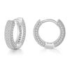 Sparkling Hoop Earrings for Women, Multi-Row Round Design in Gold-Tone or Silver-Tone Finish - G0061 white gold