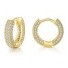 Sparkling Hoop Earrings for Women, Multi-Row Round Design in Gold-Tone or Silver-Tone Finish - G0061 gold