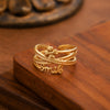 Adjustable Open Rings for Women, 304 Stainless Steel Geometric Bands in Gold or Steel Tone, Sold Individually - J1386-e1 [gold] single
