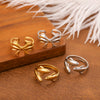 Adjustable Open Rings for Women, 304 Stainless Steel Geometric Bands in Gold or Steel Tone, Sold Individually - Product view 2