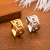Adjustable Open Rings for Women, 304 Stainless Steel Geometric Bands in Gold or Steel Tone, Sold Individually - Product view 3