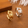 Adjustable Open Rings for Women, 304 Stainless Steel Geometric Bands in Gold or Steel Tone, Sold Individually - Product view 4