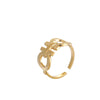 Adjustable Open Rings for Women, 304 Stainless Steel Geometric Bands in Gold or Steel Tone, Sold Individually - Product view 5