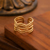 Adjustable Open Rings for Women, 304 Stainless Steel Geometric Bands in Gold or Steel Tone, Sold Individually - J1386-c1 [gold] single