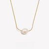 Minimalist Freshwater Pearl Chain Gold Plated Pendant Necklace 316L Stainless Steel Accessories - Image 1