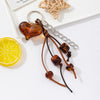 Amber-Tone Heart Keychain, Acrylic with Beads or Cord Tassels, 2 Designs