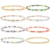 Colorful Beaded Bracelets for Women, Handwoven Design with Copper Alloy Details and Mixed-Color Options - Fb - s25081601a