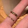 Slim Stacking Ring, Gold-Tone Stainless Steel with Multicolor Accents, Star or Band Design, Sizes 5-10
