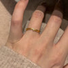 Knot Ring, Gold-Tone Copper with Clear Leaf-Shaped Accents, Adjustable Open Band