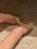 Knot Ring, Gold-Tone Copper with Clear Leaf-Shaped Accents, Adjustable Open Band