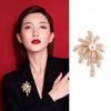Firework Brooch Pin for Women, Alloy Burst Design with Rhinestone or Pearl-Style Accents, Gold or Silver Tone - Product view 2