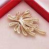 Firework Brooch Pin for Women, Alloy Burst Design with Rhinestone or Pearl-Style Accents, Gold or Silver Tone - Product view 3
