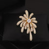 Firework Brooch Pin for Women, Alloy Burst Design with Rhinestone or Pearl-Style Accents, Gold or Silver Tone - Fireworks rhinestone gold brooch