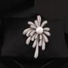 Firework Brooch Pin for Women, Alloy Burst Design with Rhinestone or Pearl-Style Accents, Gold or Silver Tone - Fireworks pearl silver brooch