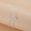 Sparkling Chain Anklet for Women, Alloy Design with Single-Strand or 2-Piece Options - Product view 3