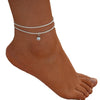 Sparkling Chain Anklet for Women, Alloy Design with Single-Strand or 2-Piece Options - Product view 5