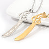 Sword Pendant Necklaces, Stainless Steel Miniature Scimitar and Double-Sword Jewelry Design Options - Product view 2