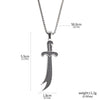 Sword Pendant Necklaces, Stainless Steel Miniature Scimitar and Double-Sword Jewelry Design Options - N01098-03