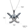 Sword Pendant Necklaces, Stainless Steel Miniature Scimitar and Double-Sword Jewelry Design Options - N01098-05