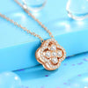 Four-Leaf Clover Pendant, Alloy Design in Gold, Silver or Rose Gold Tone, Necklace and Pendant-Only Options - Xl109 rose gold