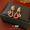 Gourd Earrings for Women, Copper Designs with Zircon Accents, Stud and Drop Earring Options - Product view 1