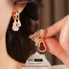 Gourd Earrings for Women, Copper Designs with Zircon Accents, Stud and Drop Earring Options - Product view 2