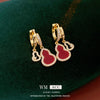 Gourd Earrings for Women, Copper Designs with Zircon Accents, Stud and Drop Earring Options - Product view 3