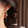 Gourd Earrings for Women, Copper Designs with Zircon Accents, Stud and Drop Earring Options - Product view 4