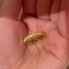 Stacking Ring for Women, Textured Band with Movable Clear Accent Loops in Gold-Tone or Silver-Tone