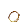 Stacking Ring for Women, Textured Band with Movable Clear Accent Loops in Gold-Tone or Silver-Tone