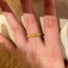 Stacking Ring for Women, Textured Band with Movable Clear Accent Loops in Gold-Tone or Silver-Tone