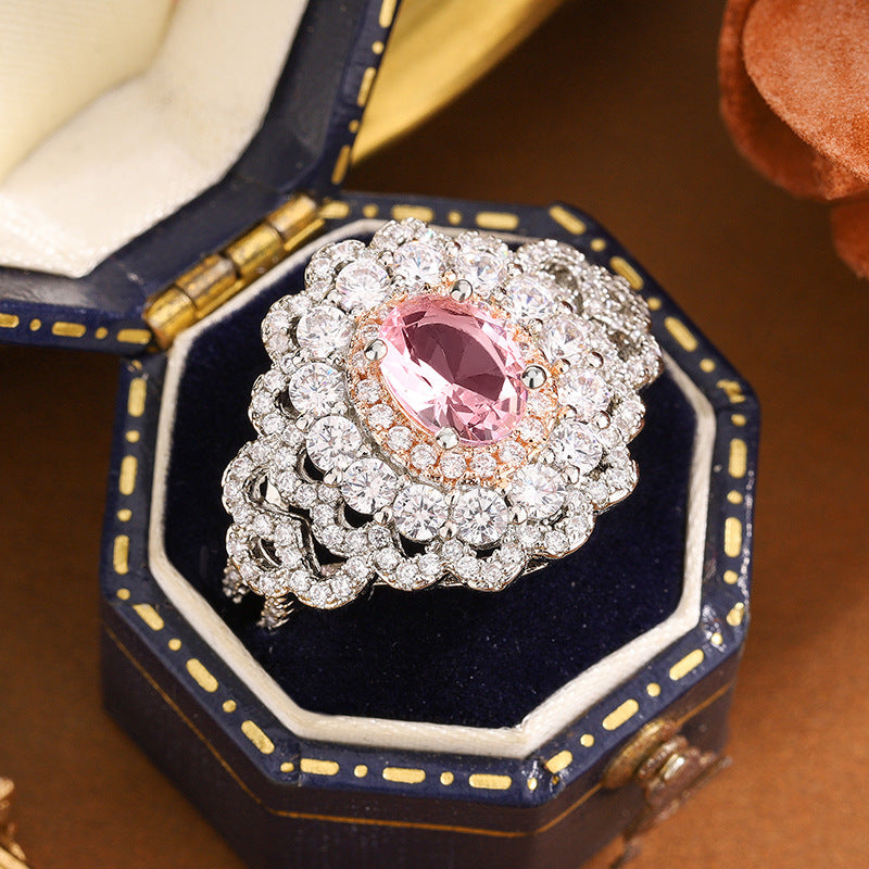 Zircon Ring for Women, Copper Geometric Band with Sparkling Accents, Sizes 6-10 - Kyra0787 / No. 6 / Kyra0787 / No. 7 / Kyra0787 / No. 8 / Kyra0787 / No. 9 / Kyra0787 / Number 10