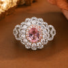 Zircon Ring for Women, Copper Geometric Band with Sparkling Accents, Sizes 6-10 - Product view 2