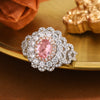 Zircon Ring for Women, Copper Geometric Band with Sparkling Accents, Sizes 6-10 - Product view 4
