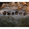 Wide Cuff Ring, Antique Bronze-Tone Alloy with Dangling Leaf or Bead Charms, Adjustable, 4 Designs