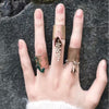 Wide Cuff Ring, Antique Bronze-Tone Alloy with Dangling Leaf or Bead Charms, Adjustable, 4 Designs