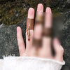 Wide Cuff Ring, Antique Bronze-Tone Alloy with Dangling Leaf or Bead Charms, Adjustable, 4 Designs