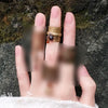 Wide Cuff Ring, Antique Bronze-Tone Alloy with Dangling Leaf or Bead Charms, Adjustable, 4 Designs