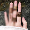 Wide Cuff Ring, Antique Bronze-Tone Alloy with Dangling Leaf or Bead Charms, Adjustable, 4 Designs