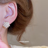 Pearl-Style Earring Set for Women, Steel Posts with White Imitation Pearls and Geometric Designs - Product view 4