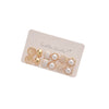 Pearl-Style Earring Set for Women, Steel Posts with White Imitation Pearls and Geometric Designs - Product view 5