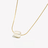 Minimalist Freshwater Pearl Chain Gold Plated Pendant Necklace 316L Stainless Steel Accessories - Image 2