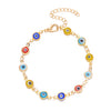 Colorful Eye Motif Bead Bracelet with Adjustable Chain - Image 1