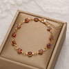 Colorful Eye Motif Bead Bracelet with Adjustable Chain - Image 4