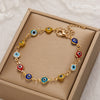 Colorful Eye Motif Bead Bracelet with Adjustable Chain - Image 5