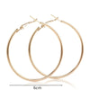 Geometric Circle Hoop Earrings in Gold or Silver Tone, 4–8 cm - Image 12